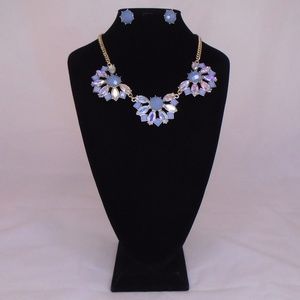 LYDELL NYC CHUNKY OPALESCENT NECKLACE & EARRINGS